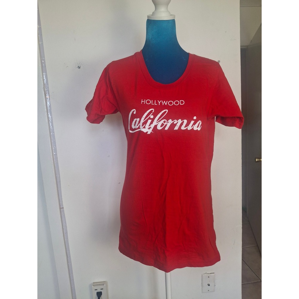 SOL Hollywood California Graphic Tee Red Short Sleeve Scoop Neck XL